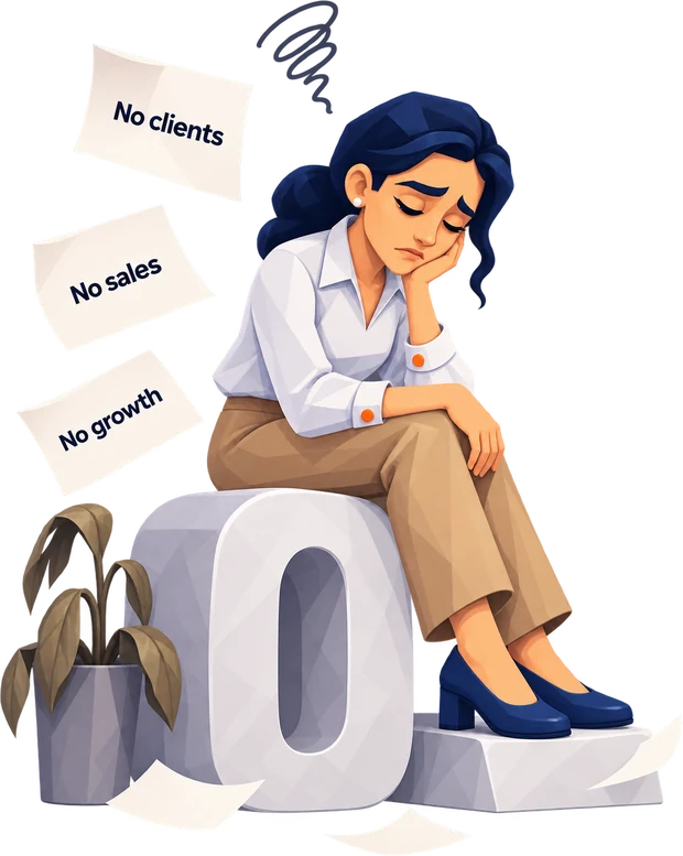 A founder with no clients, no sales and no growth